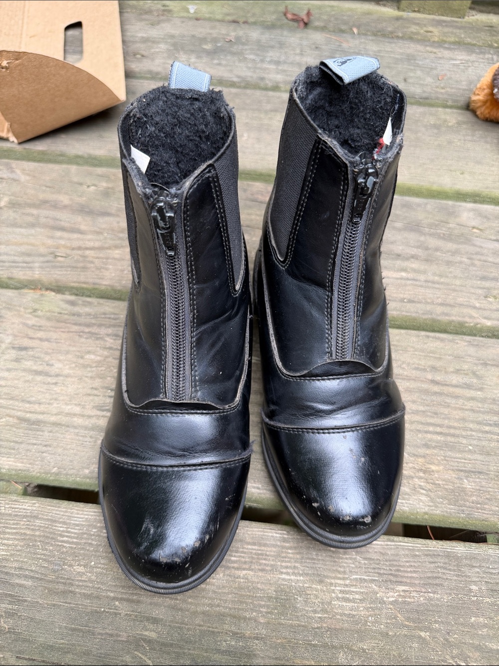 SmartPak Zip Front Fleece Lined Riding Boots - size 1